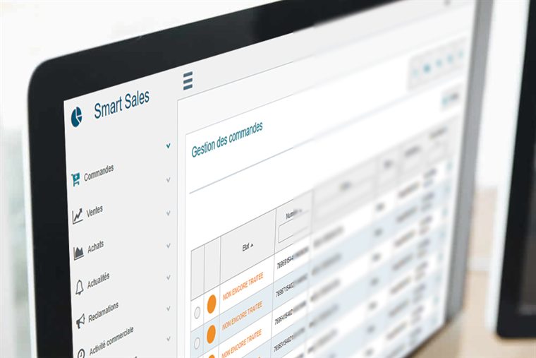 Écran de gestion des commandes du back-office Smart SALES.