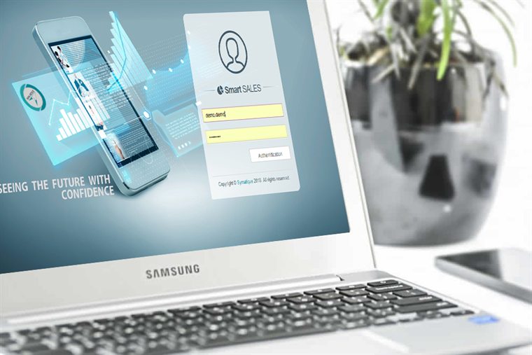 Écran d'accès à la plateforme Smart SALES sur poste de travail.