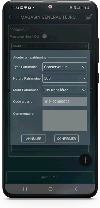 L'écran du patrimoine de Smart SELLER sur smartphone : les équipements confiés à un point de vente et leur état.